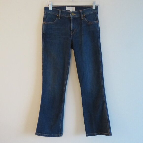 THE GREAT. The Low Rise Nerd Kick Flare Jeans in Trail Wash - Size 26 - Picture 2 of 12